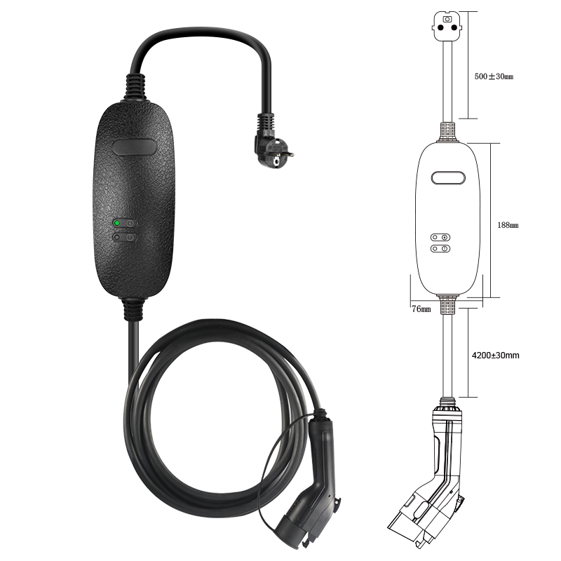 Cargador EV portátil SAE J1772 Mode2-Type1 AC EV conectores de carga 32A 250V