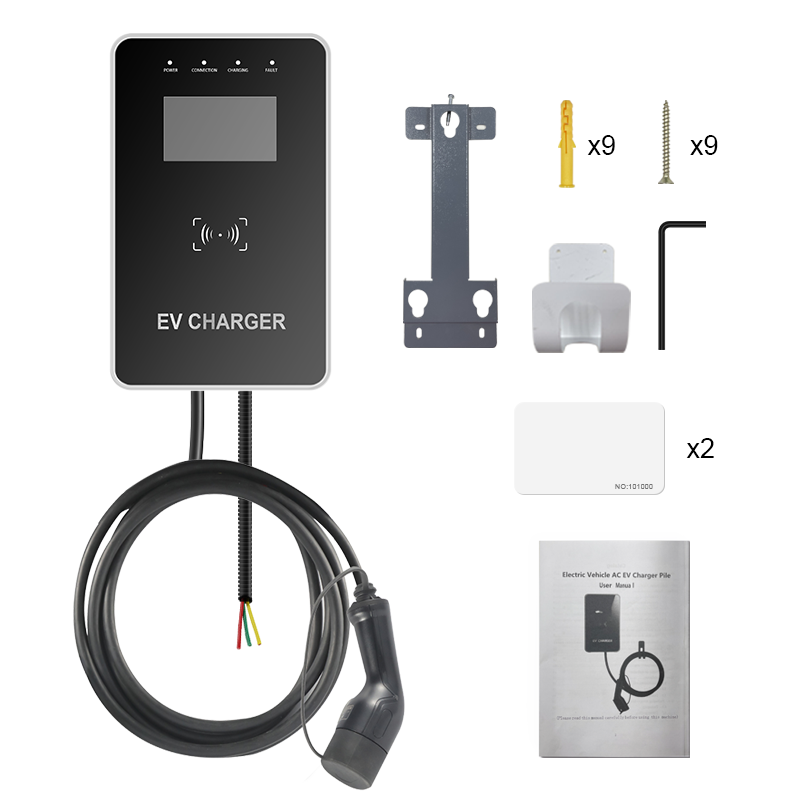 Logotipo OEM Cargador de 22KW para vehículos eléctricos montado en la pared, estación de carga de vehículos eléctricos con enchufes individuales de tipo 2.